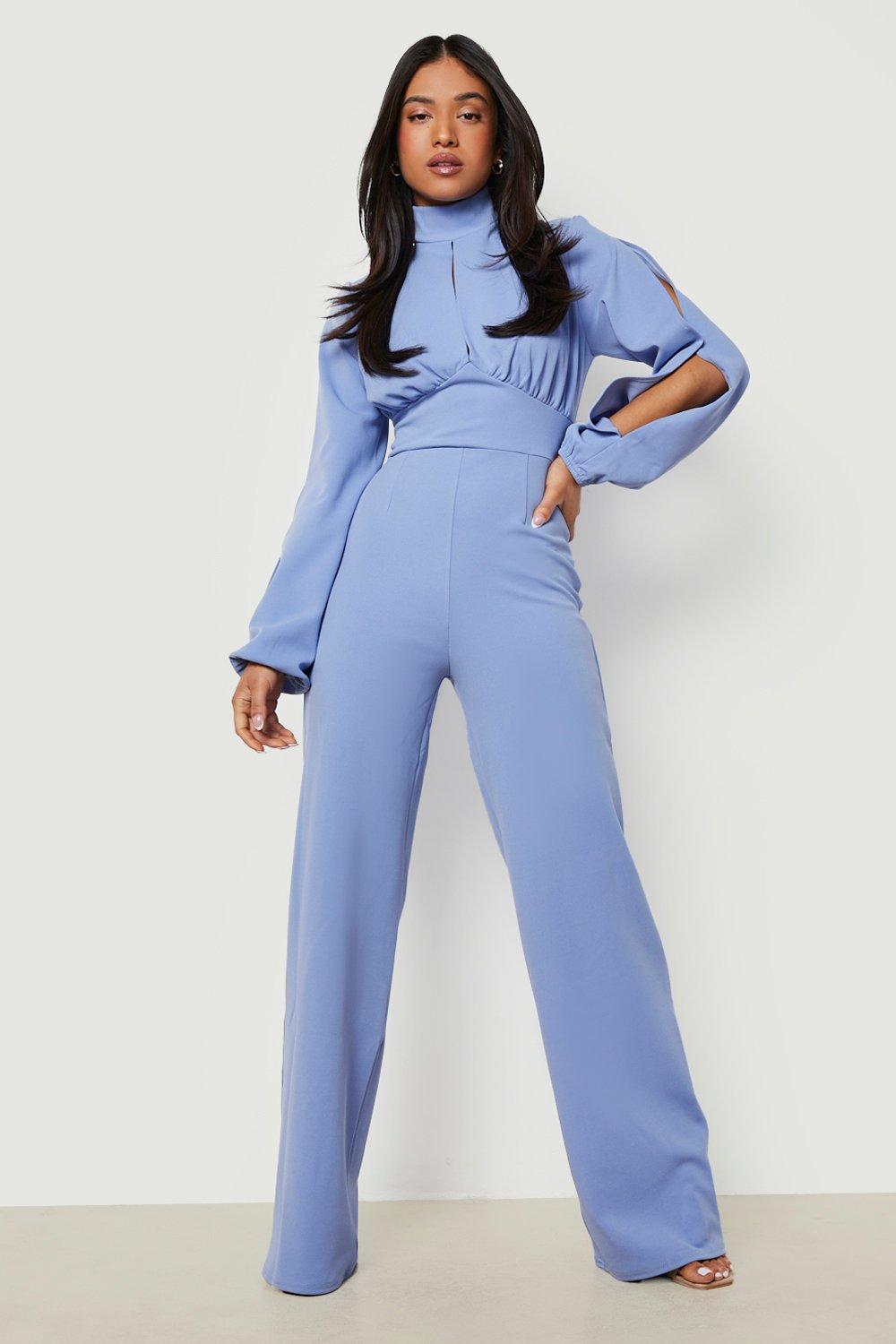 Petite Cut Out Detail Wide Leg Jumpsuit